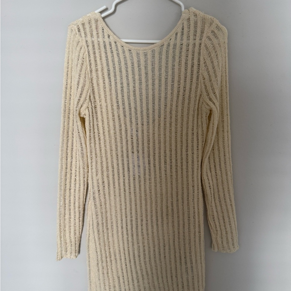 Cotton On Long Sleeve Knit Dress in Cream